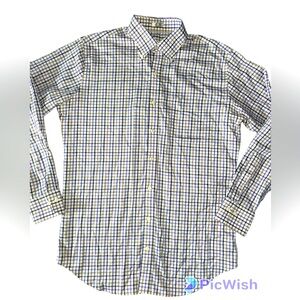 Peter Millar Nanoluxe Easy Care Purple White plaid 100% Cotton medium